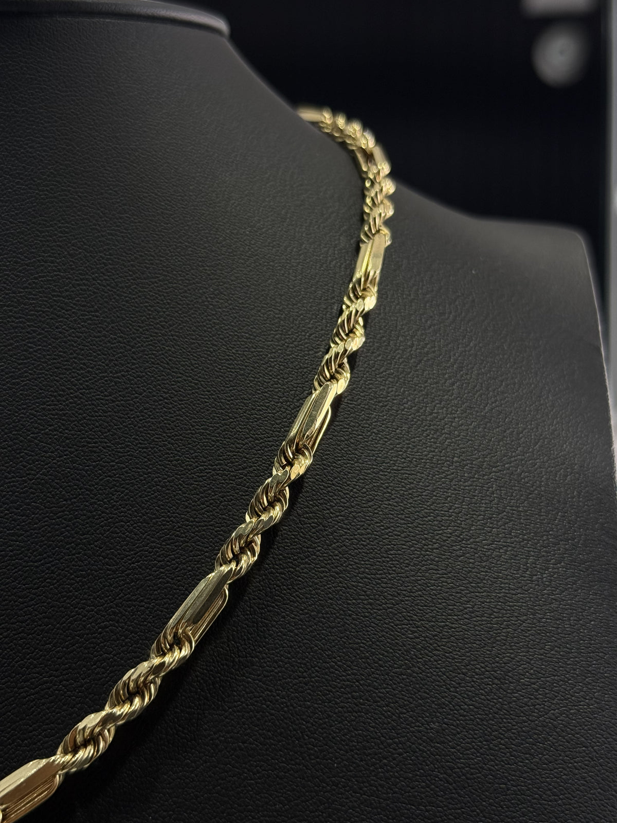 Cadena Cuerda con Barras Oro de 10k