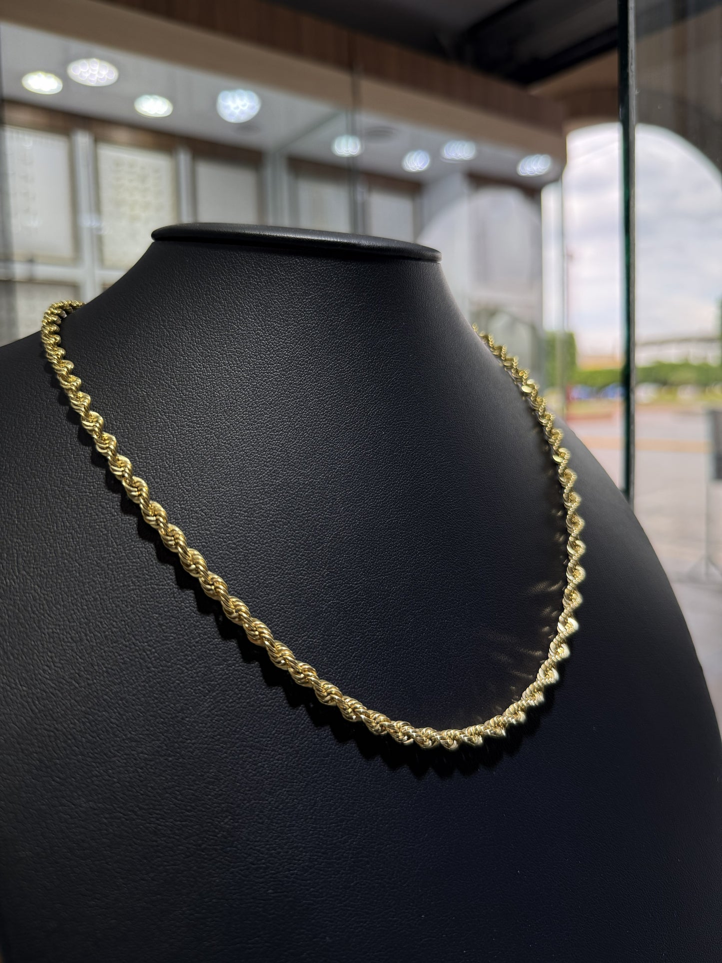 Cadena Rope Diamond-Cut 10k