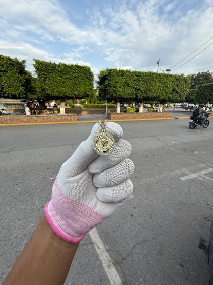 Medalla Redonda de San Judas Tadeo 10k  con Circonitas