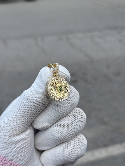 Medalla Redonda de San Judas Tadeo 10k  con Circonitas