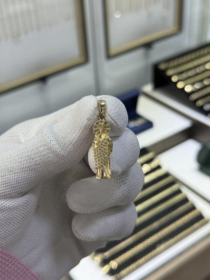 Dije de San Judas Tadeo Full Pavé en Oro 10k