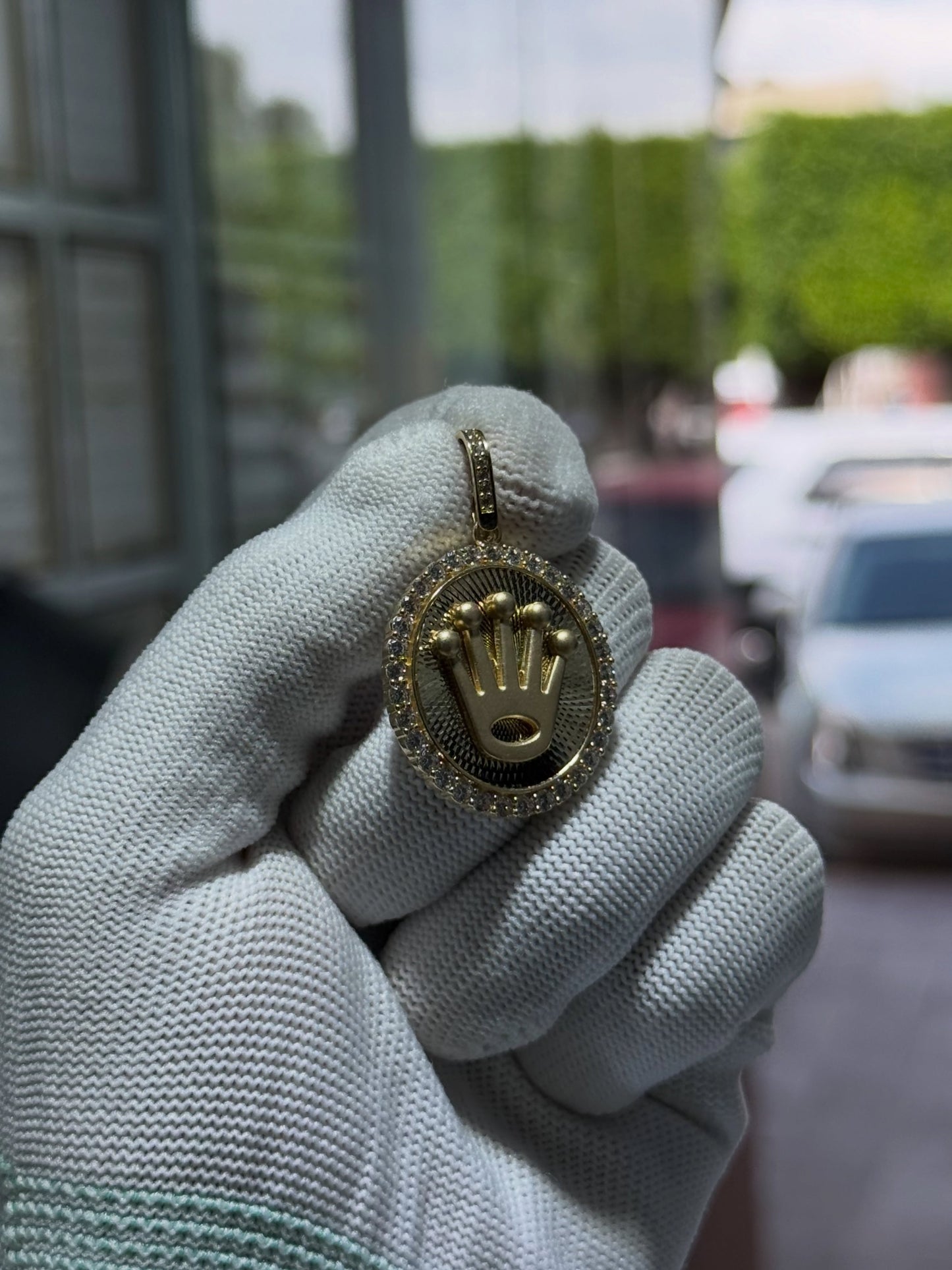 Dije Rolex Crown Adiamantado Oro 14k