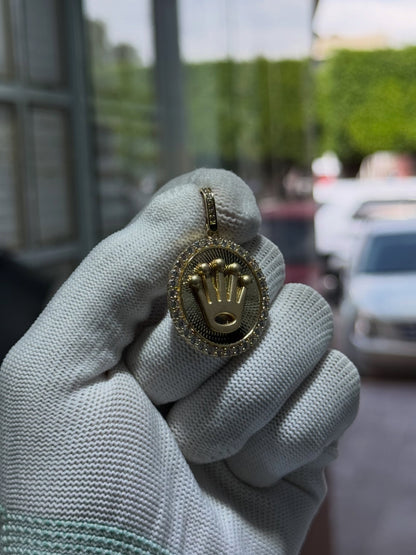 Dije Rolex Crown Adiamantado Oro 14k