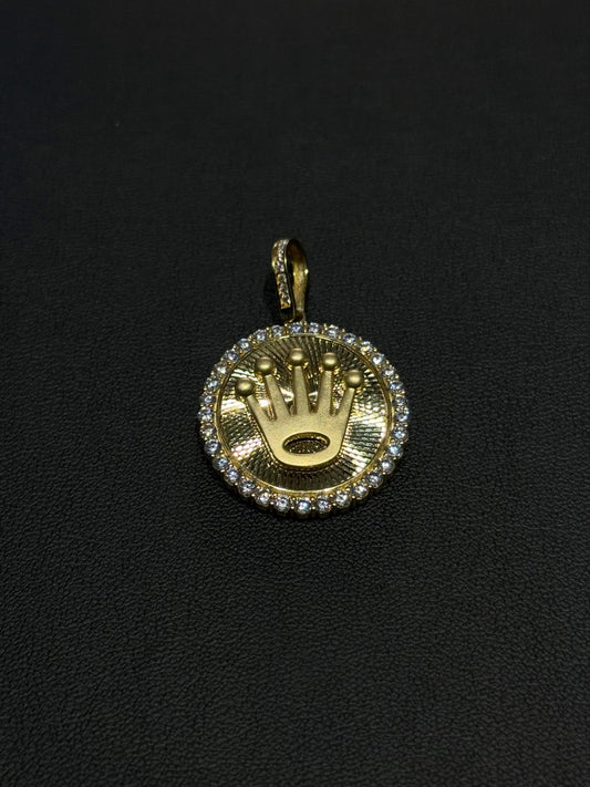 Dije Rolex Crown Adiamantado Oro 14k
